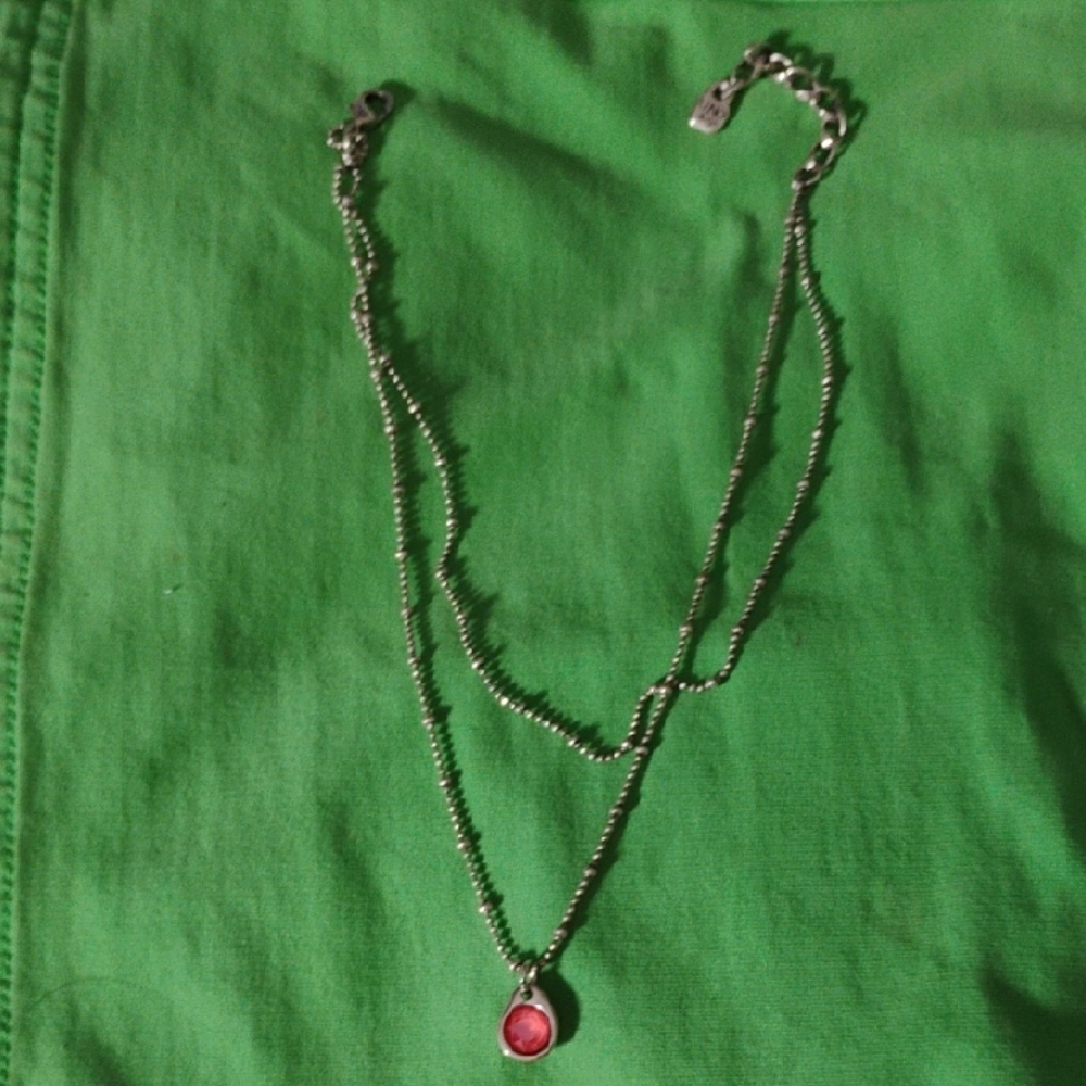 Uno de 50 Silver Necklace with Peach Colored Pendant